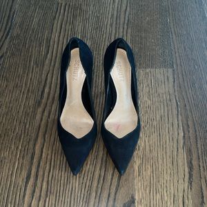 Black suede Schutz heels